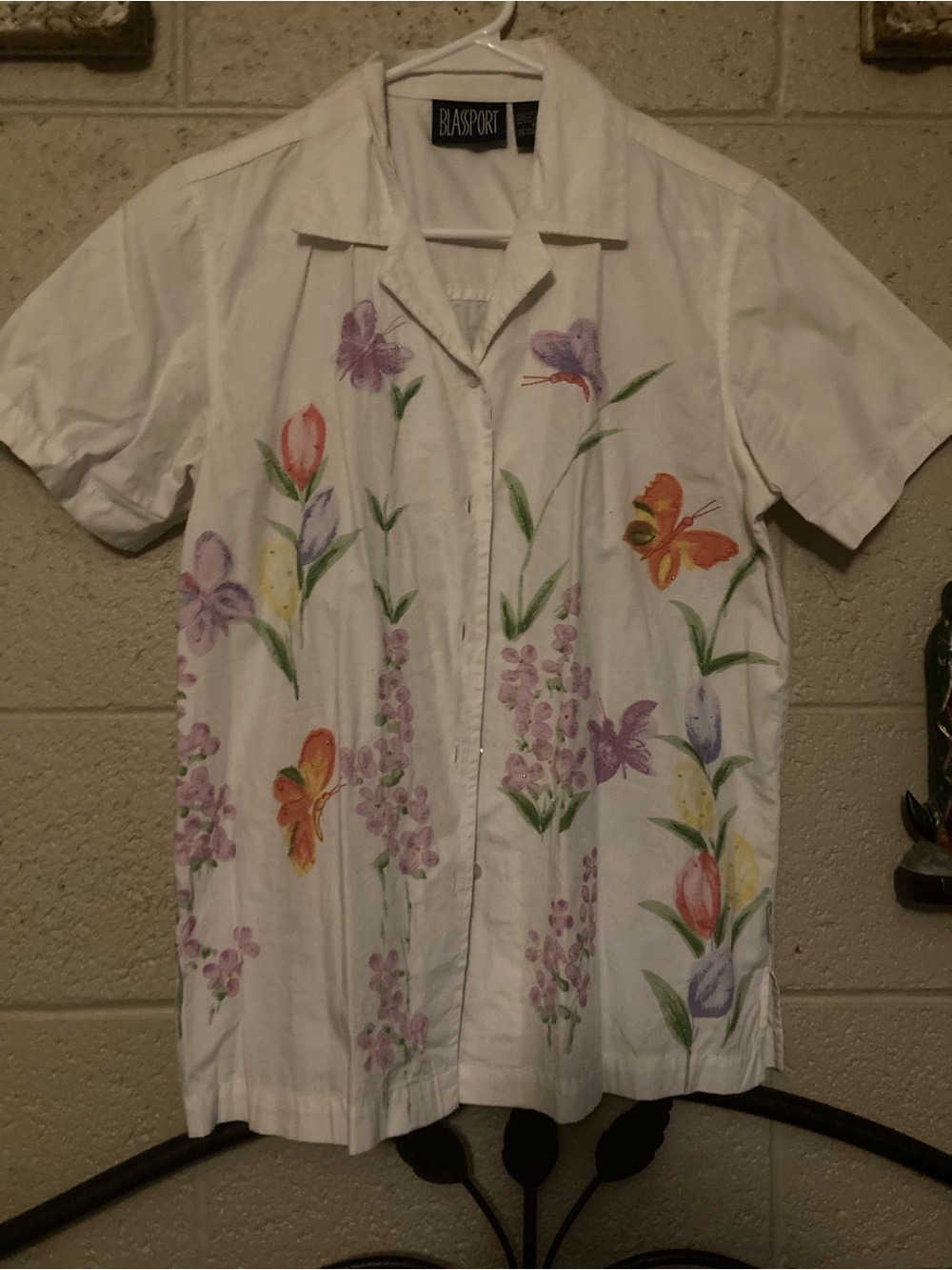Floral and Butterfly Design Button Up